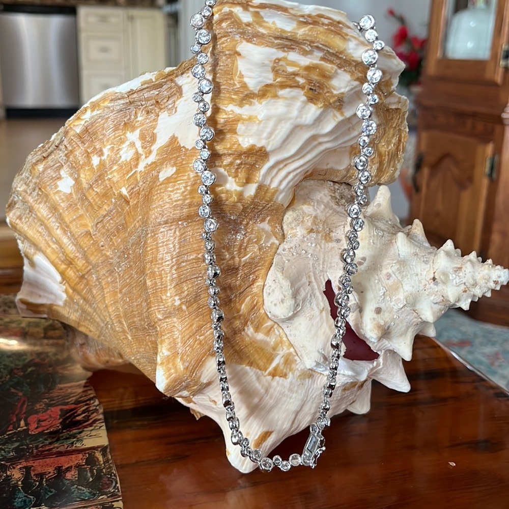 CZ and Silver tennis necklace